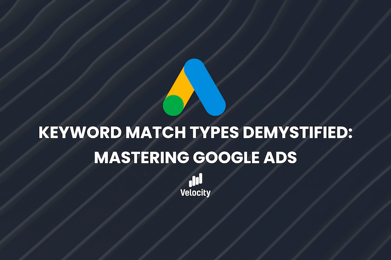 Illustration explaining different keyword match types in google ads